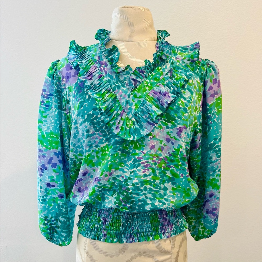 Susan Tudor vintage ruffled blouse (small)